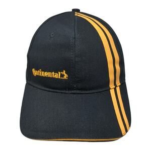 Continental Snapback Hat Black One Size Adjustable Embroidered 6 Panel